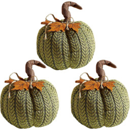 Garden Mile Green Plush Pumpkin Halloween Decoration Set 22cm 3 Pack - Size: 20 x 22 x 22cm - Wilko