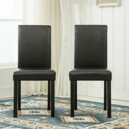 Set of 2 Black Faux Leather Dining Chair - MCC - Wilko - thumbnail 3