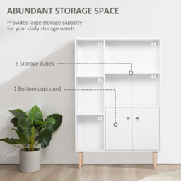 Portland 2 Door 5 Shelf White Bookcase - Wilko - thumbnail 5