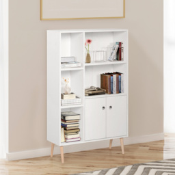 Portland 2 Door 5 Shelf White Bookcase - Wilko - thumbnail 4