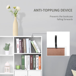 Portland 2 Door 5 Shelf White Bookcase - Wilko - thumbnail 7