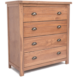 Padua 4 Drawer Light Brown Chest of Drawers with Brass Cup Handles - Wilko - thumbnail 4