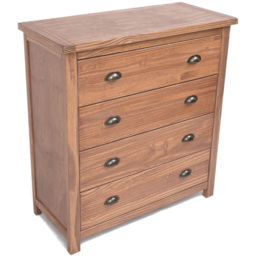 Padua 4 Drawer Light Brown Chest of Drawers with Brass Cup Handles - Wilko - thumbnail 6
