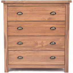 Padua 4 Drawer Light Brown Chest of Drawers with Brass Cup Handles - Wilko - thumbnail 3