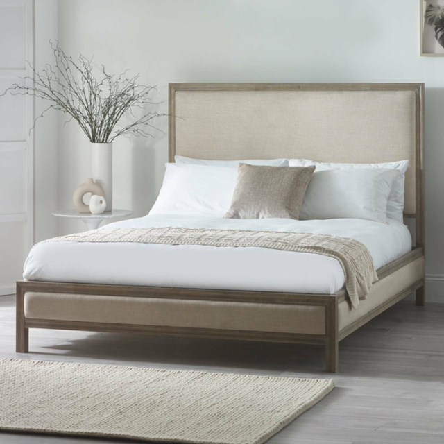 Julian Bowen Lucie Double Cream Upholstered Bed Frame - Wilko - image 1
