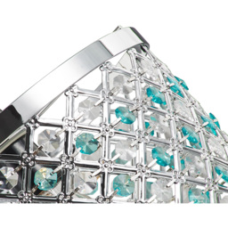 Happy Homewares Modern Sparkly Clear and Teal Beads Ceiling Light Pendant Shade - Size: 17 x 24 x 24cm - Green - Wilko - thumbnail 3