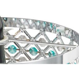 Happy Homewares Modern Sparkly Clear and Teal Beads Ceiling Light Pendant Shade - Size: 17 x 24 x 24cm - Green - Wilko - thumbnail 4
