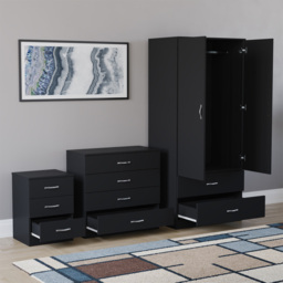 Vida Designs Riano Black 3 Piece Bedroom Furniture Set - Wilko - thumbnail 5