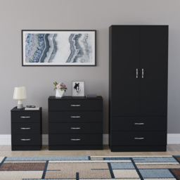 Vida Designs Riano Black 3 Piece Bedroom Furniture Set - Wilko - thumbnail 3