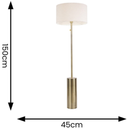 ValueLights Lexy Reni Cream Boucle Shade Antique Brass LED Floor Lamp - Size: 150 x 45 x 45cm - Gold - Wilko - thumbnail 5