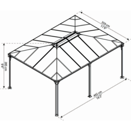 Palram Martinique 5000 4.9 x 3.5m Grey Bronze Garden Gazebo - Size: 4 x 5m - Palram Canopia - Wilko - thumbnail 6