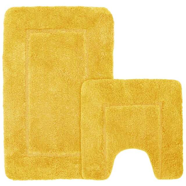 Mayfair Ochre Micro Fibre Bath Mat Set - Yellow - Wilko - image 1
