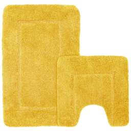 Mayfair Ochre Micro Fibre Bath Mat Set - Yellow - Wilko