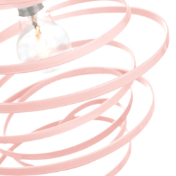 Happy Homewares Pink Gloss Metal Ribbon Swirl Ceiling Light Pendant - Size: 35 x 23 x 23cm - Wilko - thumbnail 3