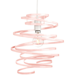 Happy Homewares Pink Gloss Metal Ribbon Swirl Ceiling Light Pendant - Size: 35 x 23 x 23cm - Wilko - thumbnail 4