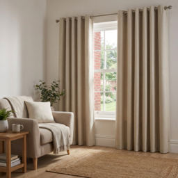 Taylor Blackout Eyelet Curtains - Natural/229cm - My - Wilko - thumbnail 5