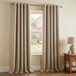 Taylor Blackout Eyelet Curtains - Natural/229cm - My - Wilko - thumbnail 7
