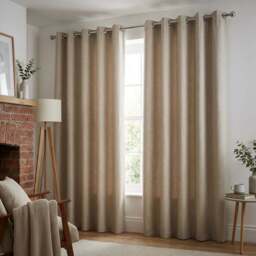 Taylor Blackout Eyelet Curtains - Natural/229cm - My - Wilko - thumbnail 1