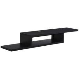 HOMCOM 2-Tier Black Floating TV Stand - Size: 21.0 cm x 29.8 cm x 152.4 cmcm - Wilko - thumbnail 3