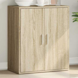 vidaXL 2 Door Sonoma Oak Wide Sideboard - Size: 80 x 79 x 38cm - Brown - Wilko