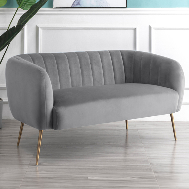 Matilda 2 Seater Grey Velvet Sofa - Artemis Home - Wilko
