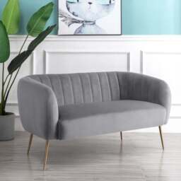 Matilda 2 Seater Grey Velvet Sofa - Artemis Home - Wilko - thumbnail 5