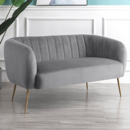 Matilda 2 Seater Grey Velvet Sofa - Artemis Home - Wilko - thumbnail 1