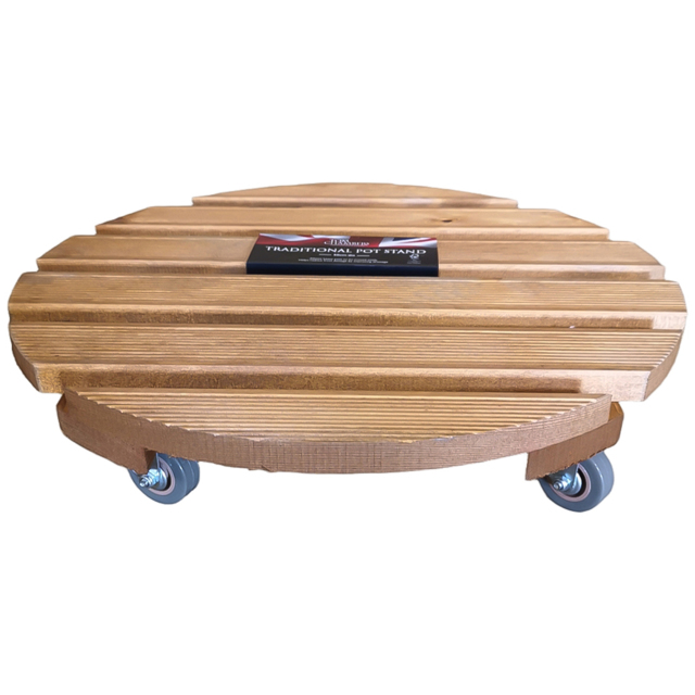 Samuel Alexander Tom Chambers Round Traditional Wood Pot Stand 2 Pack - Size: 10 x 50 x 50cm - Brown - Wilko - image 1