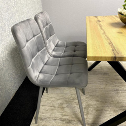 Kosy Koala 4 Seater Wood and Velvet Dining Bench Set Black and Grey - Multi - Portland - Wilko - thumbnail 5