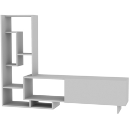 Decorotika Pega 6 Shelf White TV Unit - Size: 120 x 160 x 29.5cm - Wilko - thumbnail 4