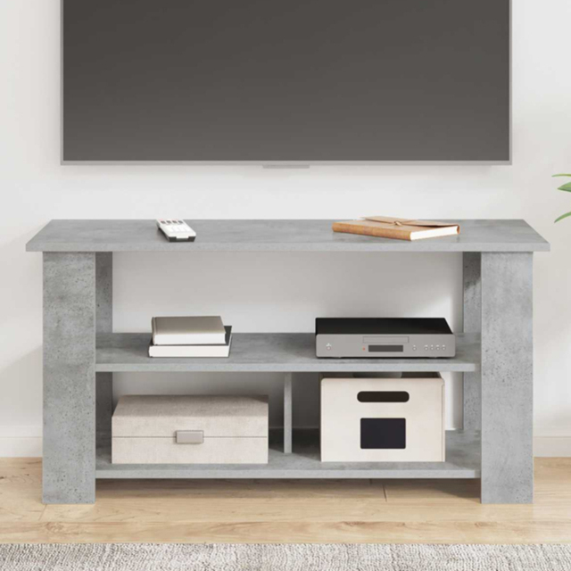 vidaXL 3 Shelf Concrete Grey TV Stand - Size: 50 x 100 x 40cm - Wilko - image 1