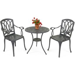 Centurion Supports Positano 2 Seater Grey Aluminium Bistro Set with Table - Wilko - thumbnail 3