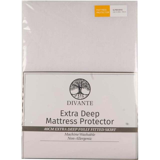 Divante Super King White Extra Deep Mattress Protector - Wilko - image 1