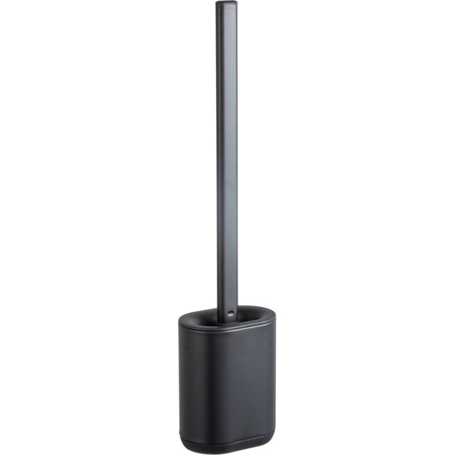 Plastic Toilet Brush Holder Matte Black - Black - Wilko - image 1