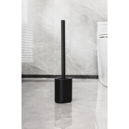 Plastic Toilet Brush Holder Matte Black - Black - Wilko - thumbnail 3