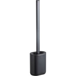 Plastic Toilet Brush Holder Matte Black - Black - Wilko