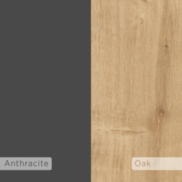 Decortie Oppa Oak and Anthracite Grey 5 Zigzag Shelf Bookcase - Size: 5 Shelf - Multi - Wilko - thumbnail 5