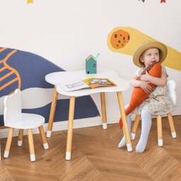 Tommy Toys 2 Seater White Bear Shaped Kids Table and Chair Set - Wilko - thumbnail 1