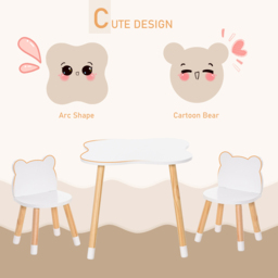 Tommy Toys 2 Seater White Bear Shaped Kids Table and Chair Set - Wilko - thumbnail 6
