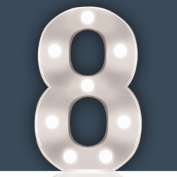 St Helens Battery Operated 3D LED Number 8 Light - Size: 21.8 x 4.3 x 16.5cm - White - Wilko - thumbnail 3