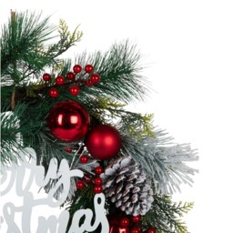 Merry Christmas Bauble Wreath Green and Red - Wilko - thumbnail 4