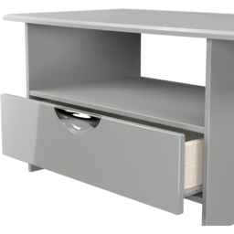 Crowndale Camden Single Drawer Single Shelf Grey Gloss and Dusk Grey Coffee Table Ready Assembled - Size: 50 x 93 x 59cm - Grey Gloss & Dusk Grey - Wi - thumbnail 7