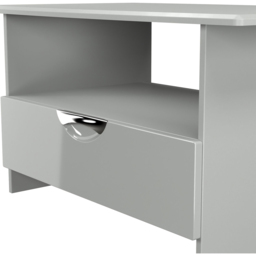 Crowndale Camden Single Drawer Single Shelf Grey Gloss and Dusk Grey Coffee Table Ready Assembled - Size: 50 x 93 x 59cm - Grey Gloss & Dusk Grey - Wi - thumbnail 6