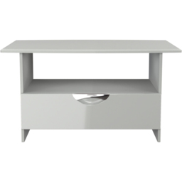 Crowndale Camden Single Drawer Single Shelf Grey Gloss and Dusk Grey Coffee Table Ready Assembled - Size: 50 x 93 x 59cm - Grey Gloss & Dusk Grey - Wi - thumbnail 3