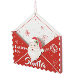 Letters to Santa Wooden Hanging Decoration Red and White - Santa's Chalet - Wilko - thumbnail 4