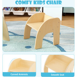 Costway Natural Wooded Toddler Kids Desk Set - Size: 60 x 59 x 50cm - n/a - Wilko - thumbnail 7