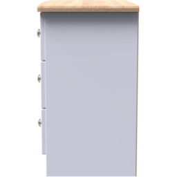 Crowndale Sussex 3 Drawer White Ash and Bardolino Oak Chest of Drawers Ready Assembled - Wilko - thumbnail 5