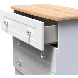 Crowndale Sussex 3 Drawer White Ash and Bardolino Oak Chest of Drawers Ready Assembled - Wilko - thumbnail 7