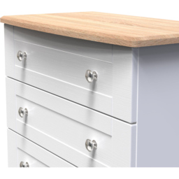 Crowndale Sussex 3 Drawer White Ash and Bardolino Oak Chest of Drawers Ready Assembled - Wilko - thumbnail 6