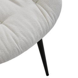 Living and Home White Teddy Fleece Dining Chair - Size: 87 x 54 x 59cm - Wilko - thumbnail 7